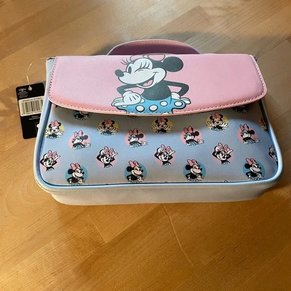 Disney Minnie Mouse Pink and Blue Crossbody Bag NWT - Picture 4 of 12